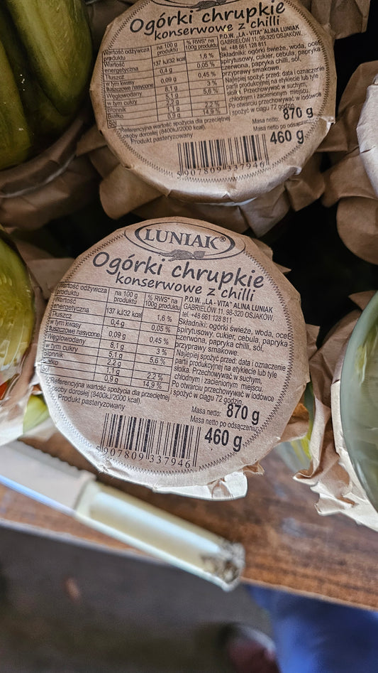 Ogórki konserwowe chrupkie z chili